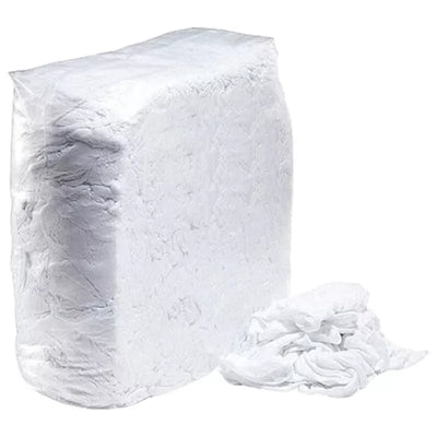 10kg White 100% Cotton Recycled Cleaning Rags - Workshop shop Cleaning LINT FREE