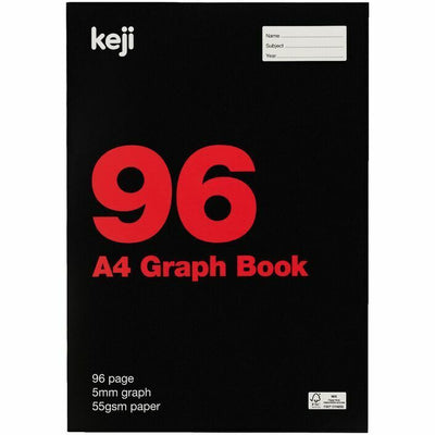 A4 Graph Book School Office 55gsm 10mm 96 Pages Keji- Same Day Postage