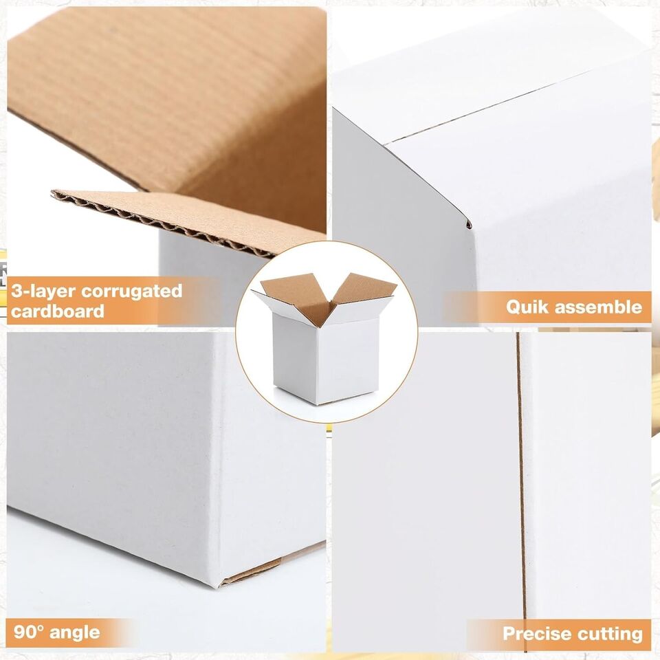 25x Mailing Shipping Boxes White Carton RSC 185 x 185 x 100mm RSC-SAME DAY POST