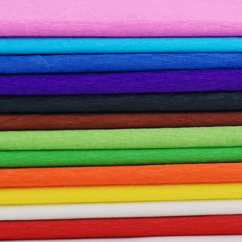 CREPE PAPER GIFT PARTY WRAP CRAFT ROLL 500mm x 20m- VARIOUS COLOURS TO PICK FROM