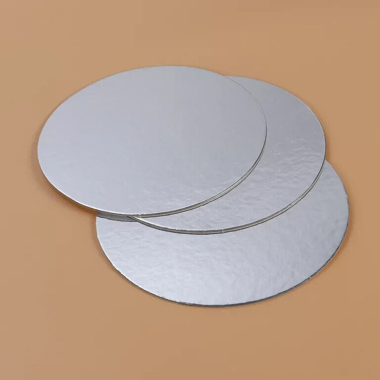 Cake Board Round Silver Sweets Disposable 2.8mm sizes: 3" to 16"